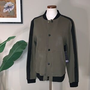 NWT PTO Paid Time Off Nordstrom Full Snap Sweatshirt, Olive Army Green, Size M